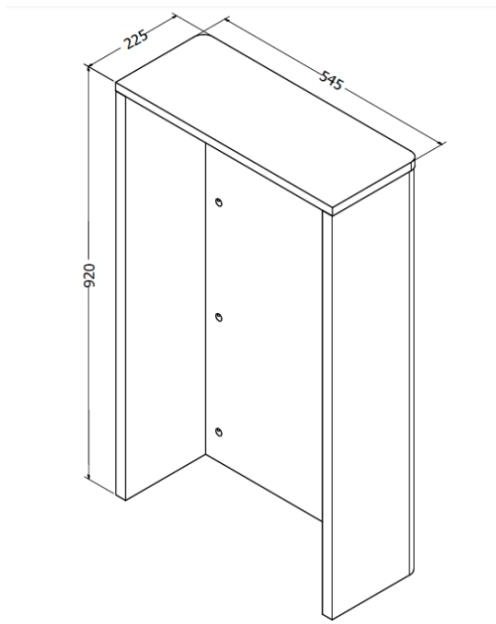 Technical image of Crosswater Toilet Furniture WC Unit (545mm, Grey Ash Veneer).