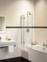 Click for Image Coral silver 2 panel inline bath screen (right handed)