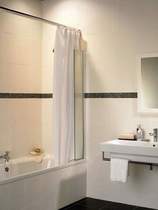 Click for Image Coral silver shower curtain screen.