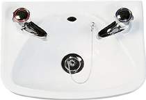 Click for Shires Small 2 tap hole cloakroom basin + Free brackets. 360x260mm