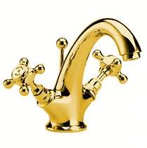 Click for Hudson Reed Topaz Mono basin mixer tap (Antique Gold) + Free pop up waste