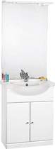 Click for daVinci 650mm Contour Vanity Unit with ceramic basin, mirror and lights.
