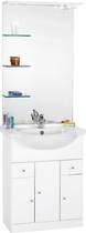 Click for daVinci 650mm Contour Vanity Unit with ceramic basin, mirror and shelves.