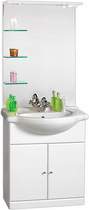 Click for daVinci 750mm Contour Vanity Unit with ceramic basin, mirror and shelves.