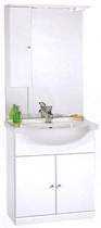 Click for daVinci 750mm Contour Vanity Unit with ceramic basin, mirror and cabinet.