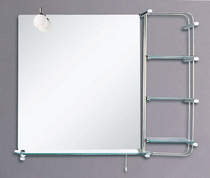 Click for Reflections Irvine illuminated bathroom mirror with shelves. 900x700mm.