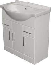 Click for Roma Furniture 850mm White Vanity Unit, Ceramic Basin, Fully Assembled.