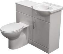 Click for Roma Furniture Complete Vanity Suite In White, Right Handed. 925x830x300mm.