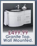 Wall mounted vanity unit with granite top