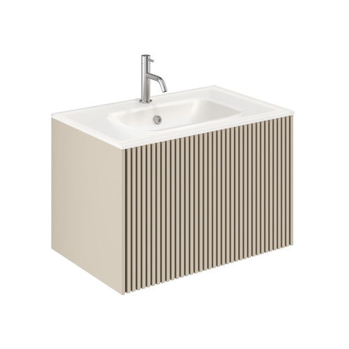 Crosswater Limit Wall Hung Unit, White Glass Basin (700mm, Stone, 1TH).