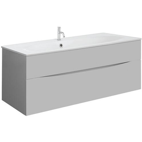 Larger image of Crosswater Glide II Vanity Unit With White Cast Basin (1000mm, Storm Grey, 1TH).