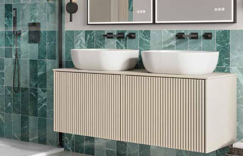 Example image of Crosswater Limit Wall Hung Vanity Unit With Top (1200mm, Stone).