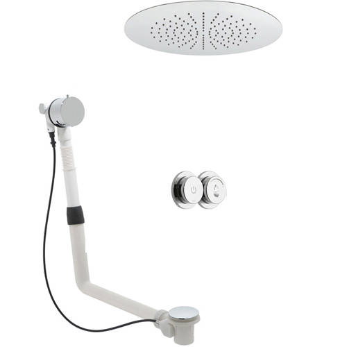 Larger image of Vado Sensori SmartDial Thermostatic Shower With Round Head & Bath Filler.