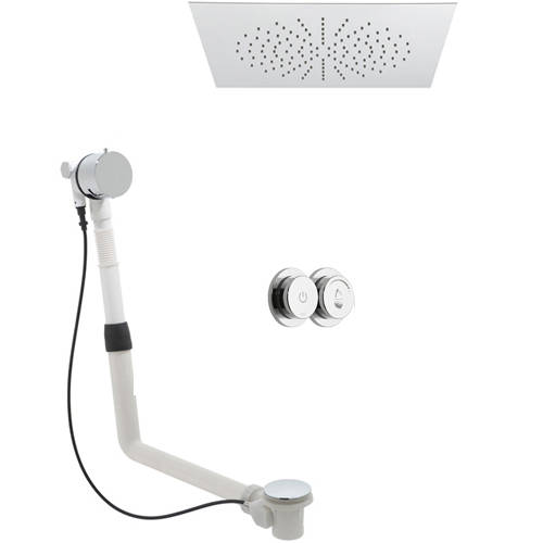 Larger image of Vado Sensori SmartDial Thermostatic Shower With Square Head & Bath Filler.