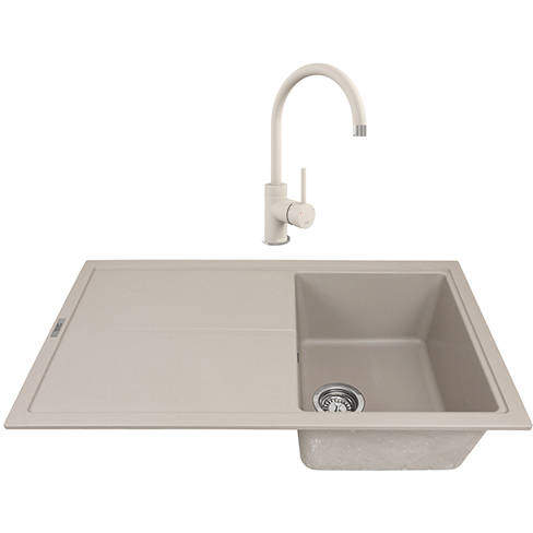 1810 Kitchen Sink & Tap Pack, 1.0 Bowl (860x500, Champagne).