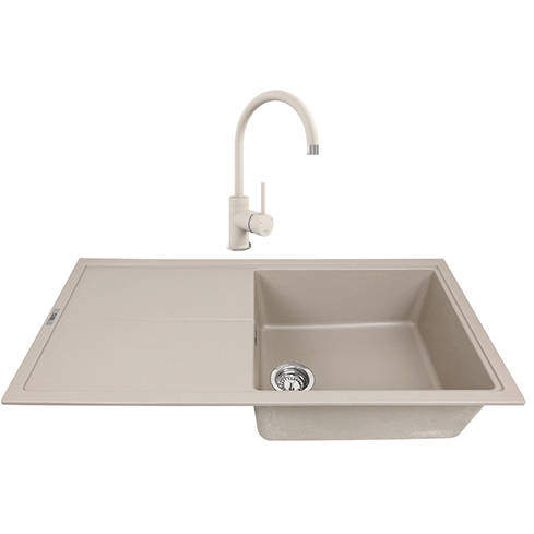 1810 Kitchen Sink & Tap Pack, 1.0 Bowl (1000x500, Champagne).