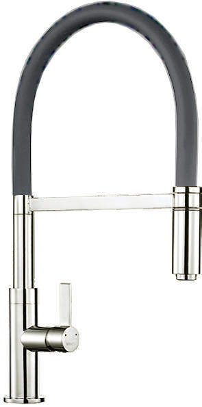 1810 Spirale Single Lever Rinser Kitchen Tap (Brushed Steel & Anthracite).