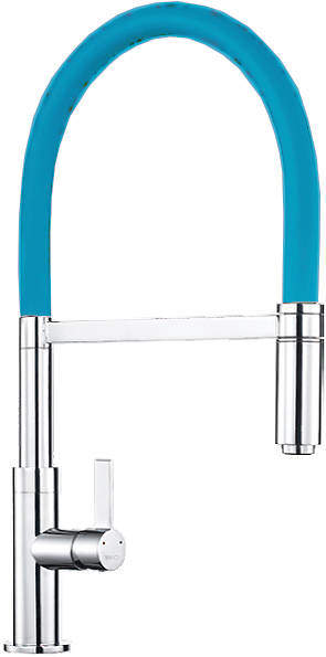 1810 Spirale Single Lever Rinser Kitchen Tap (Chrome & Blue).