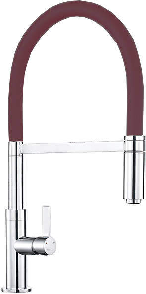 1810 Spirale Single Lever Rinser Kitchen Tap (Chrome & Wine).