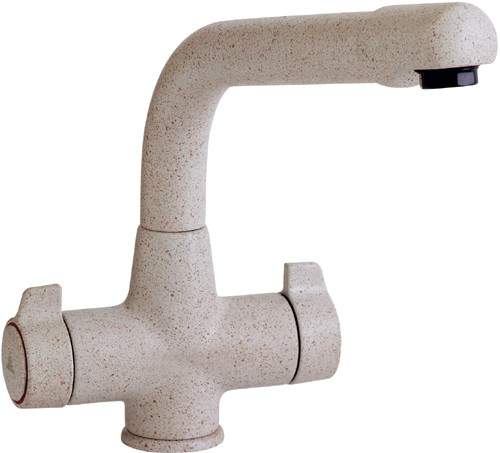 Astracast Contemporary Targa kitchen mixer tap. Island Sand off white colour.