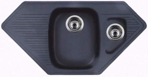 Astracast Sink Vector 1.5 bowl black composite corner kitchen sink.