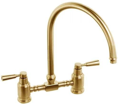 Abode Hargrave Swan Neck Bridge Kitchen Tap (Antique Bronze).