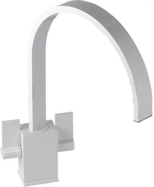 Abode Atik Monobloc Kitchen Tap With Swivel Spout (Gloss White).