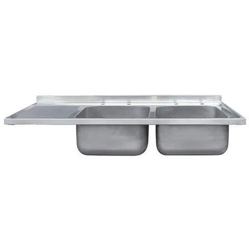 Acorn Thorn Catering Double Bowl Sink With LH Drainer 1500mm (S Steel).