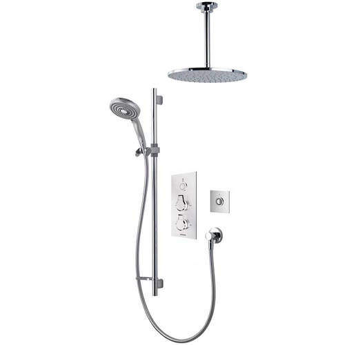 Aqualisa Infinia Digital Shower Pack 85 (Chrome & White Astratta Handles, GP).