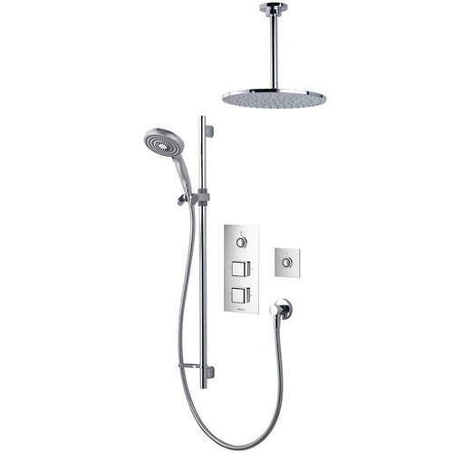 Aqualisa Infinia Digital Shower Pack 77 (Chrome & White Piazza Handles, GP).