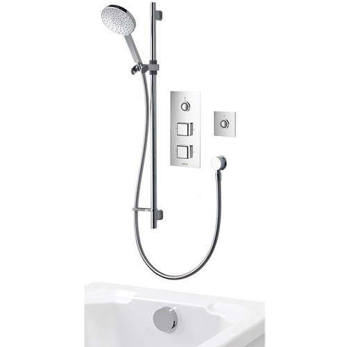 Aqualisa Infinia Digital Shower Pack 89 (Chrome & White Piazza Handles, GP).