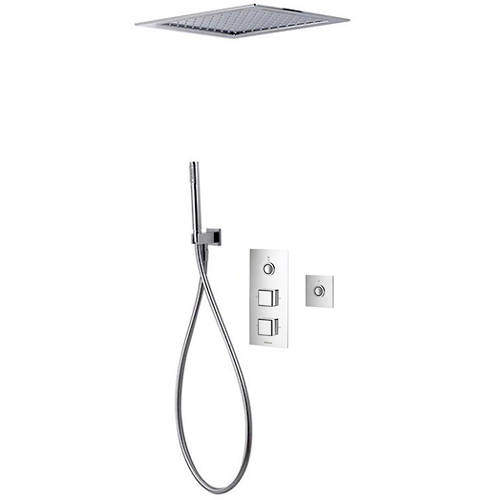 Aqualisa Infinia Digital Shower Pack 66 (Chrome & White Piazza Handles, HP).