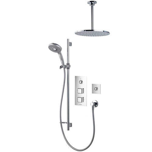 Aqualisa Infinia Digital Shower Pack 78 (Chrome & White Piazza Handles, HP).