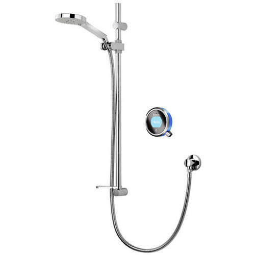 Aqualisa Q Q Smart 14BL With Adjustable Slide Rail Kit & Blue Accent (Gravity).