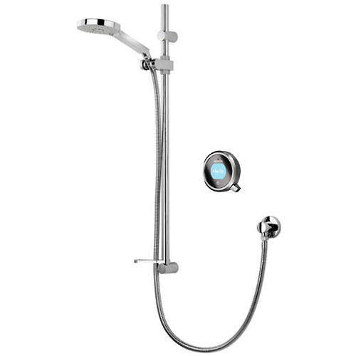 Aqualisa Q Q Smart 14GR With Adjustable Slide Rail Kit & Grey Accent (Gravity).