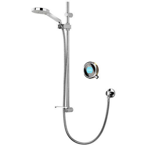 Aqualisa Q Q Smart 14N With Adjustable Slide Rail Kit & Nickel Acc (Gravity).