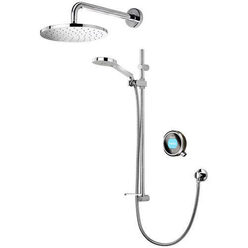 Aqualisa Q Q Smart 18P With Shower Head, Slide Rail & Pewter Acc (Gravity).