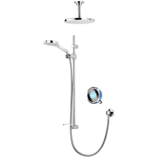 Aqualisa Q Q Smart 19BL With Shower Head, Slide Rail & Blue Accent (HP).