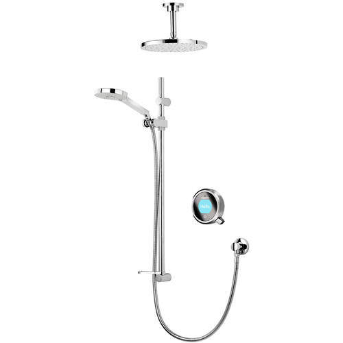 Aqualisa Q Q Smart 19C With Shower Head, Slide Rail & Chrome Accent (HP).