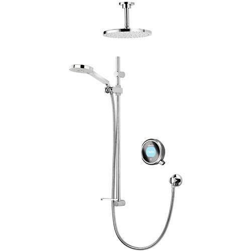 Aqualisa Q Q Smart 19GR With Shower Head, Slide Rail & Grey Accent (HP).