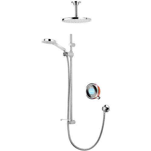 Aqualisa Q Q Smart 19OR With Shower Head, Slide Rail & Orange Accent (HP).