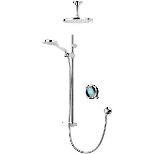 Aqualisa Q Q Smart 20BC With Shower Head, Slide Rail & Black Acc (Gravity).