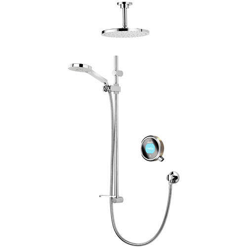 Aqualisa Q Q Smart 20N With Shower Head, Slide Rail & Nickel Acc (Gravity).