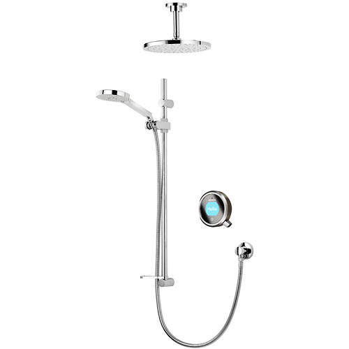 Aqualisa Q Q Smart 20P With Shower Head, Slide Rail & Pewter Acc (Gravity).