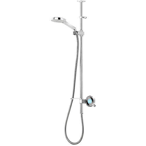 Aqualisa Q Q Smart 21W With Ceiling Fed Slide Rail Kit & White Accent (HP).