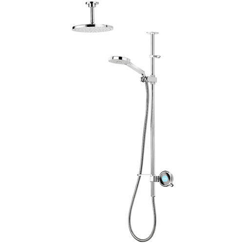 Aqualisa Q Q Smart 23S With Ceiling Fed Rail Kit, Head & Silver Accent (HP).