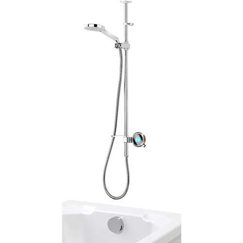 Aqualisa Q Q Smart 25N, Ceiling Fed Rail Kit, Bath Fill & Nickel Accent (HP).