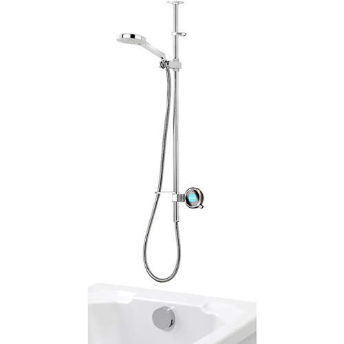 Aqualisa Q Q Smart 25P, Ceiling Fed Rail Kit, Bath Fill & Pewter Accent (HP).