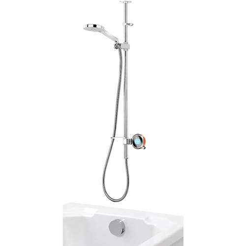 Aqualisa Q Q Smart 26OR, Ceiling Fed Rail Kit, Bath Fill & Orange Acc (GP).