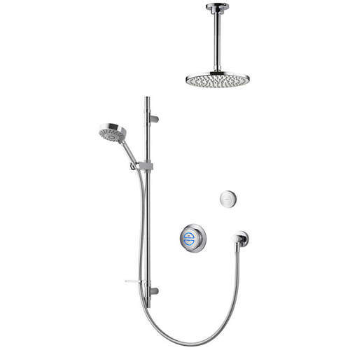 Aqualisa Rise Digital Shower With Remote, Slide Rail Kit & Fixed Head (HP).